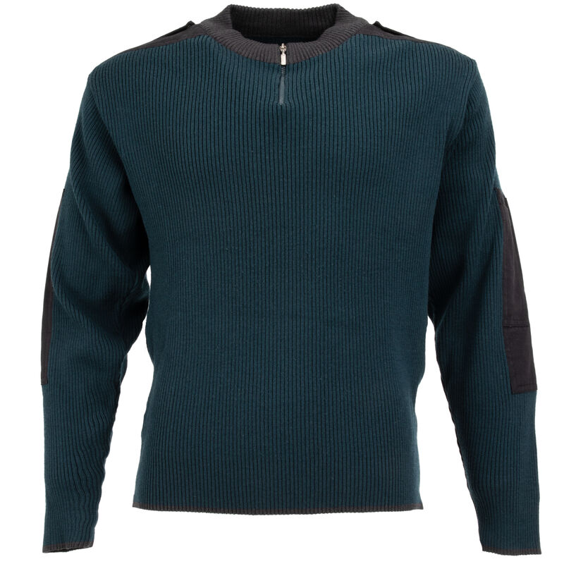 Dutch Commando Wool Sweater Emerald Blue 1/4 Zip | #2 Condition, , large image number 0